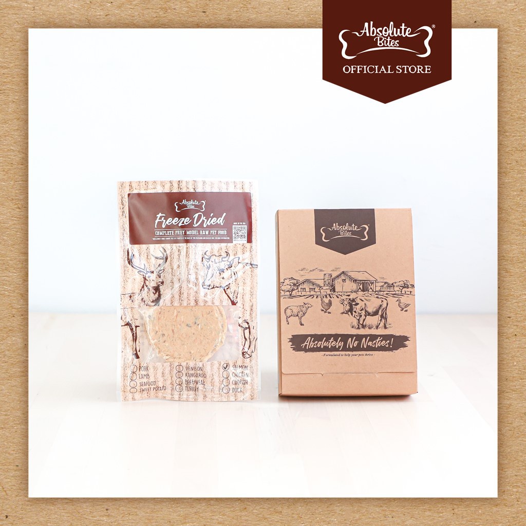 (Trial Kit) Absolute Bites Freeze Dried Raw Patties (6 Flavours Available) Complete Prey Model