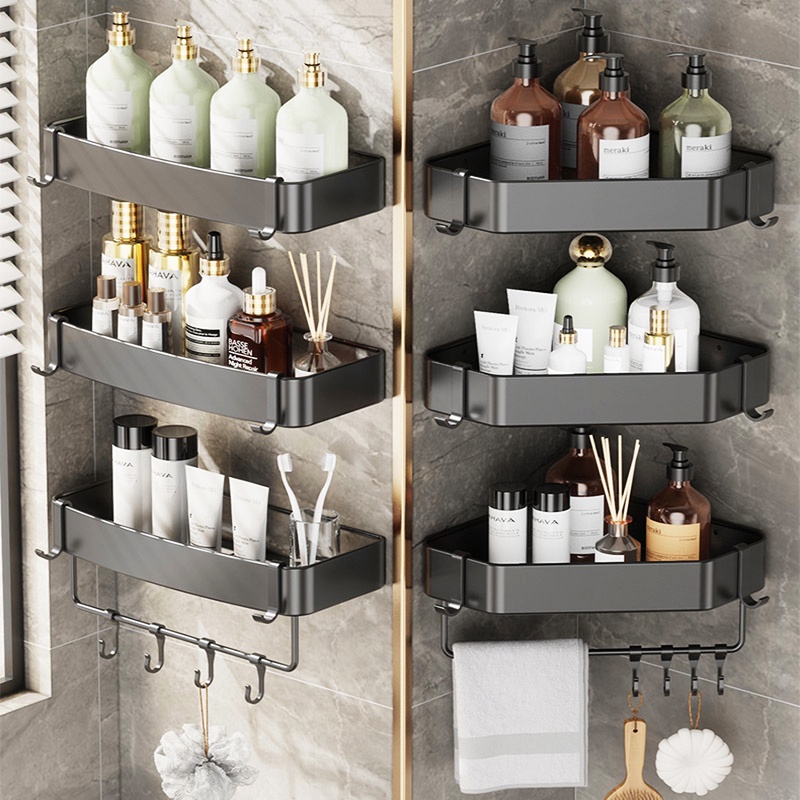YUN JIA YA Bathroom Toilet Rack Corner Shelf Wall Mounted Shower Shelf