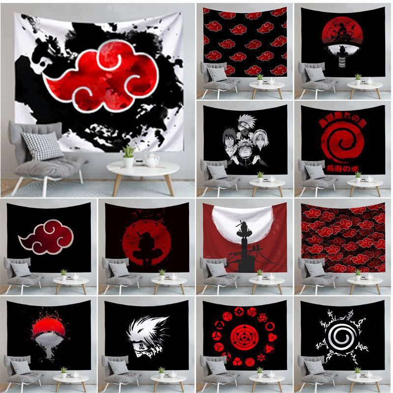 Anime Naruto Tapestry Sasuke Uchiha Akatsuki Polyester Wall Hanging