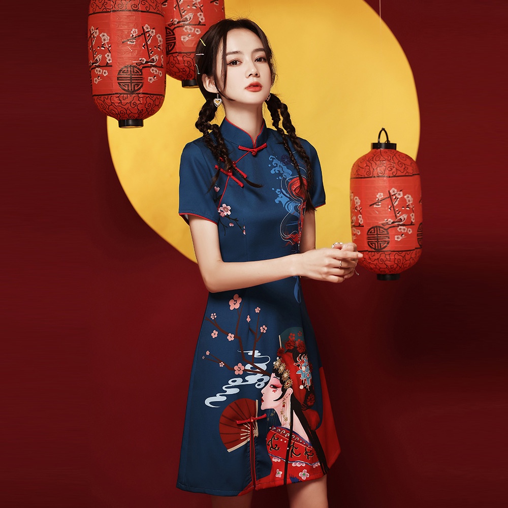 Chinatown Ready Stock Chinese Traditional Women Cheongsam Dress Vintage