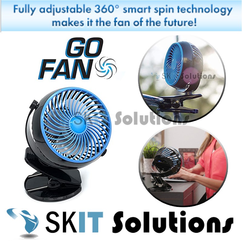 ★Go Fan Portable Rechargeable Battery USB Clip Fan★Strong Wind★Pram