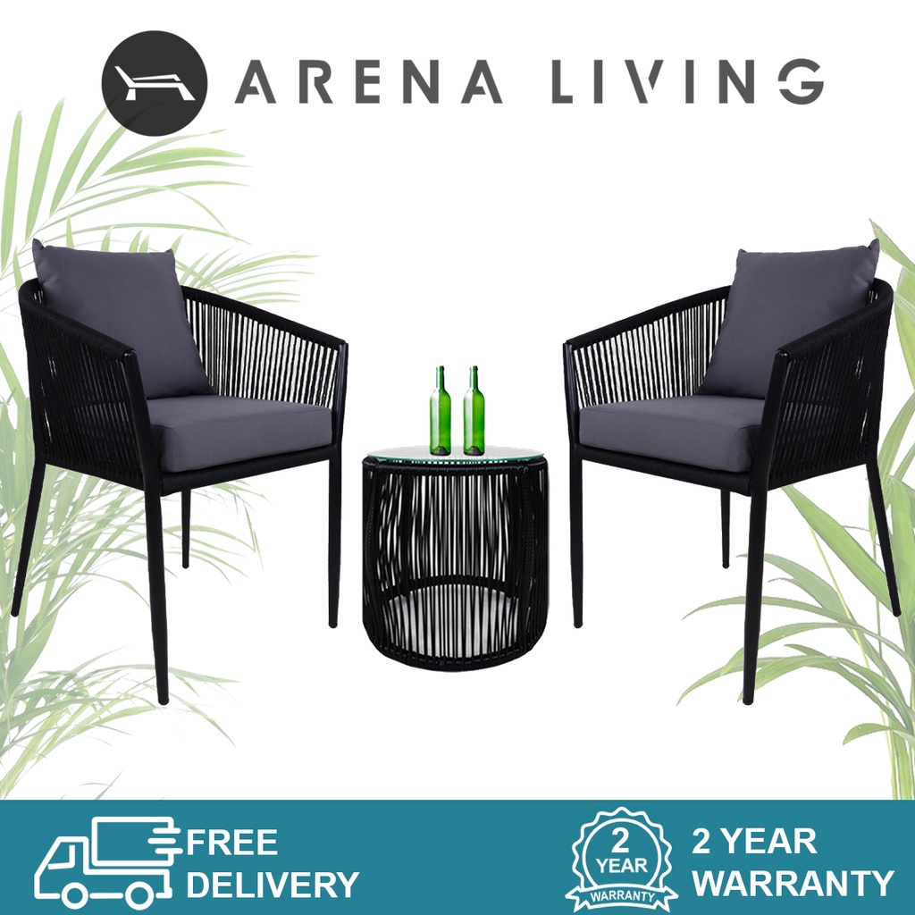 [SG SELLER] Orgo Patio Armchair And Table with Grey Cushion Arena