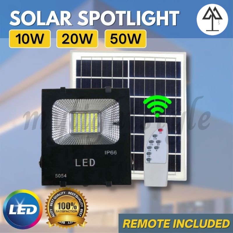 10W 20W 50W LED SOLAR SPOTLIGHT REMOTE CONTROL FLOOD LIGHT IP66 OUTDOOR