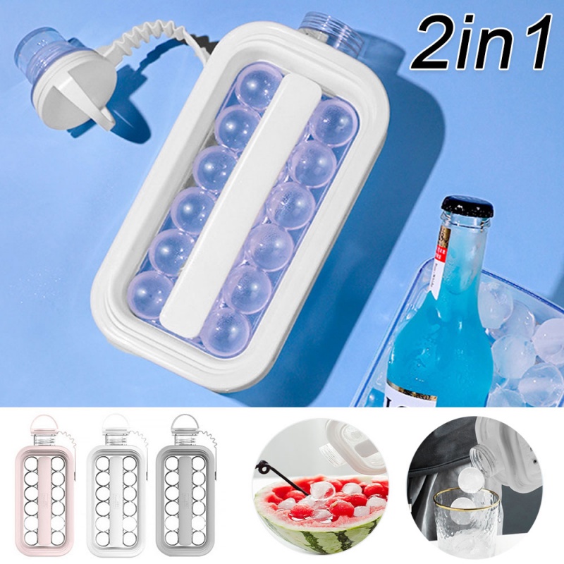Summer 2 In 1 Ice Cube Maker Water Bottle Ice Ball Making Mould Bucket Bar Kitchen Tool Shopee