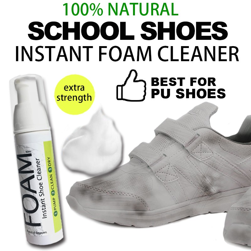 Instant foam shoe cleaner Safe and Natural No harsh chemicals