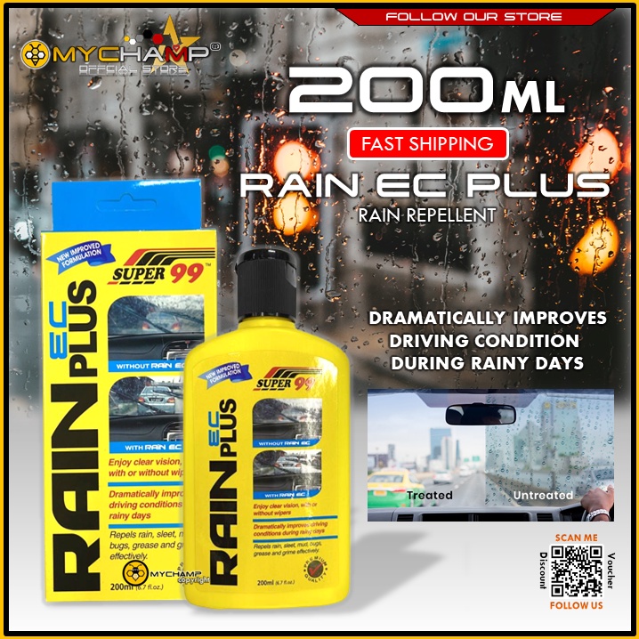 Super 99 RAIN EC Plus/Rain X/Windshield Rain Repellant (200ml) Shopee