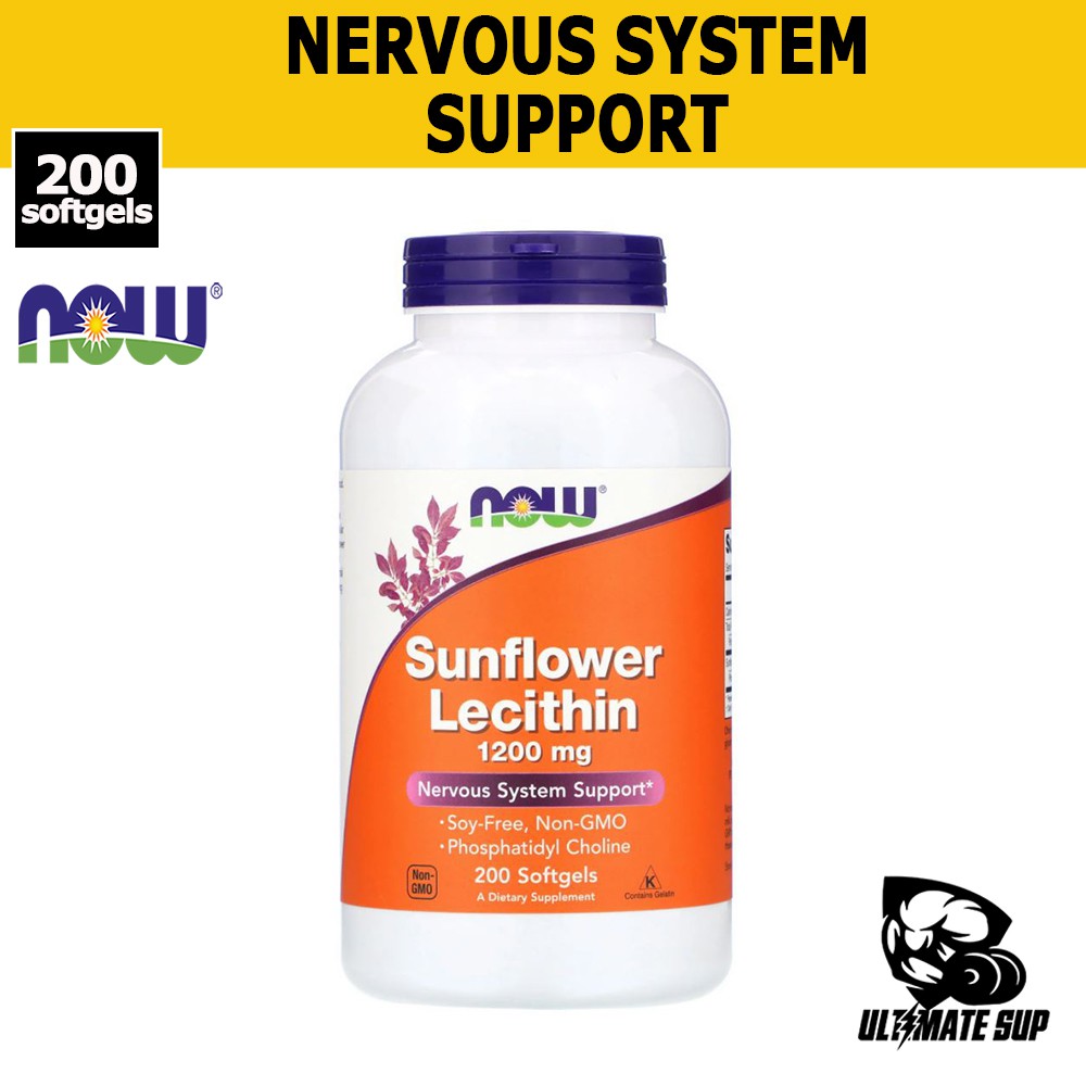 NOW Supplements Sunflower Lecithin 1200mg with Phosphatidyl Choline