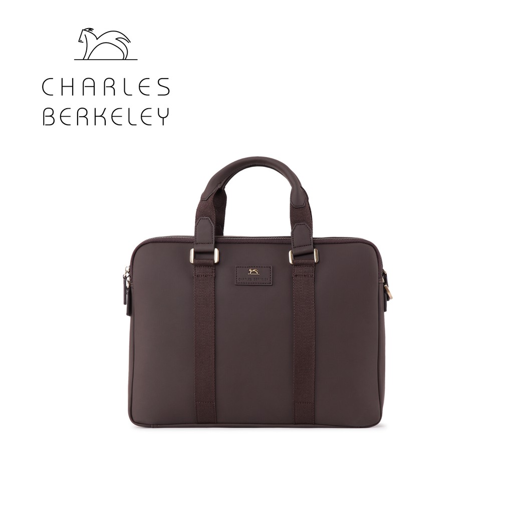 Charles Berkeley BROWNS Genuine Nubuck Leather Men's Briefcase Laptop