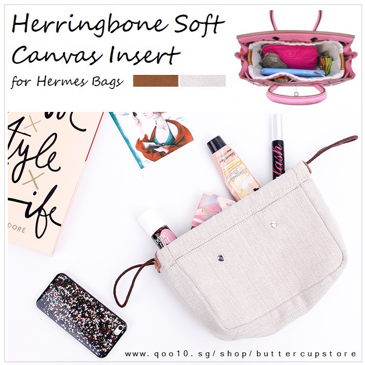 Herringbone Organizer insert for Hermès. Birkin Kelly Lindy Garden