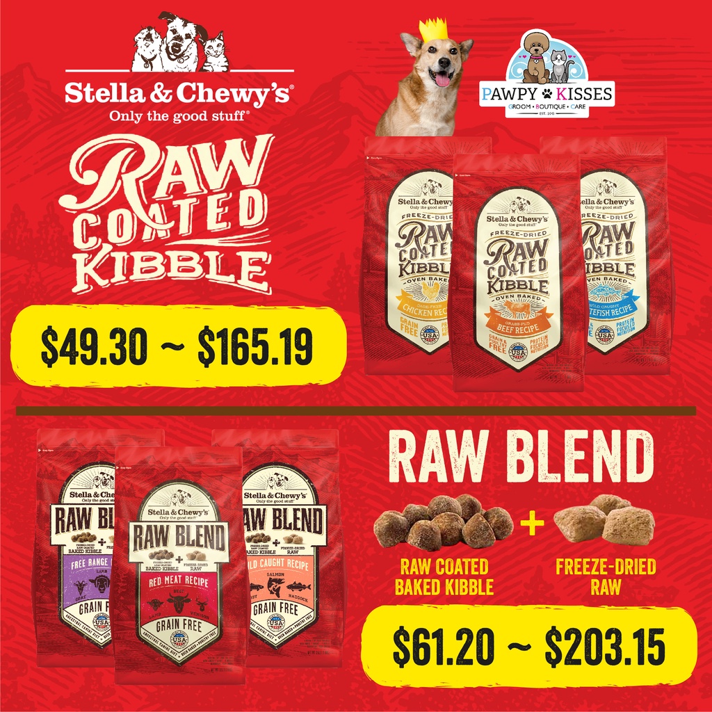 Stella & Chewy's Raw Coated & Raw Blend Kibbles Dry Dog Food 3.5lbs