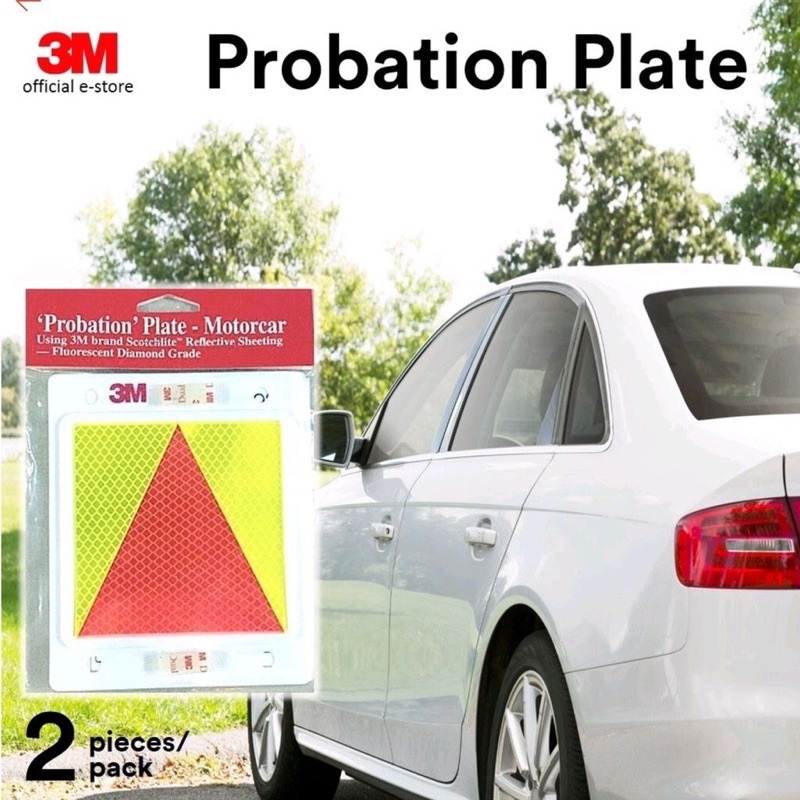 3m Probation Plate 3M Diamond Grade Flourescent Reflective (2pcs Set), 888 Probation Plate, car