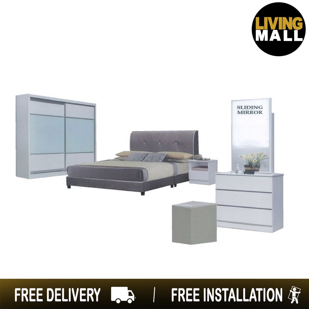 Living Mall Iris Bedroom Set Shopee Singapore