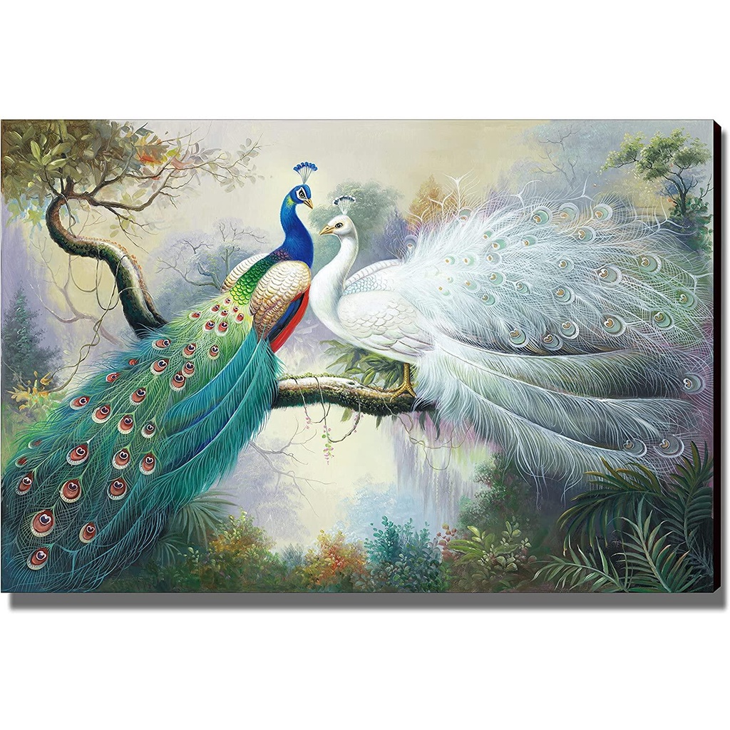 Peacock Canvas Wall Art For Living Room Bedroom Large 3d Painted