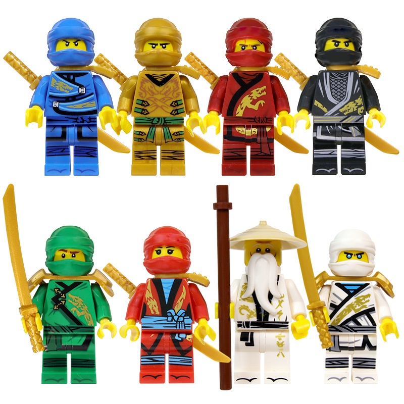 8 Pcs Ninjago s Minifigures Building Blocks Ninja Toys Marvel Action