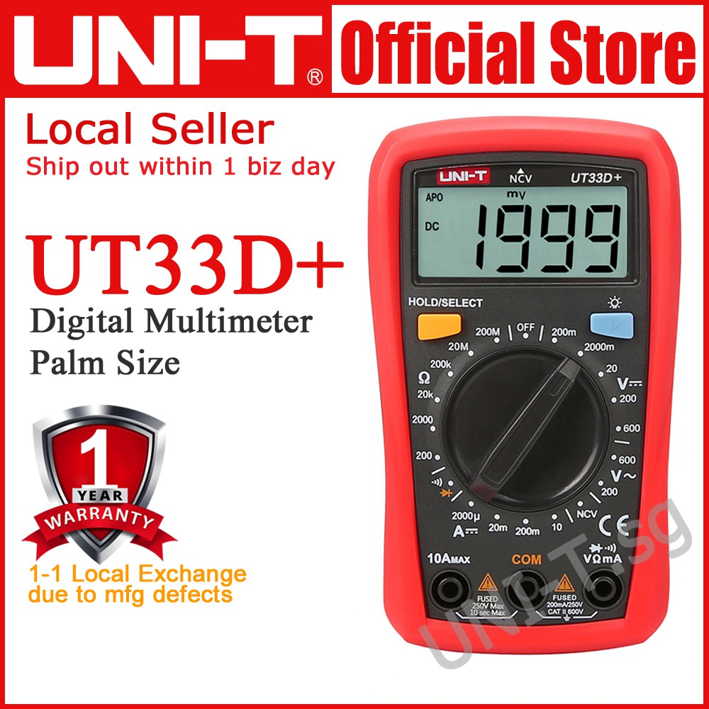 UniT UT33D+ Palm Size Multimeter Shopee Singapore