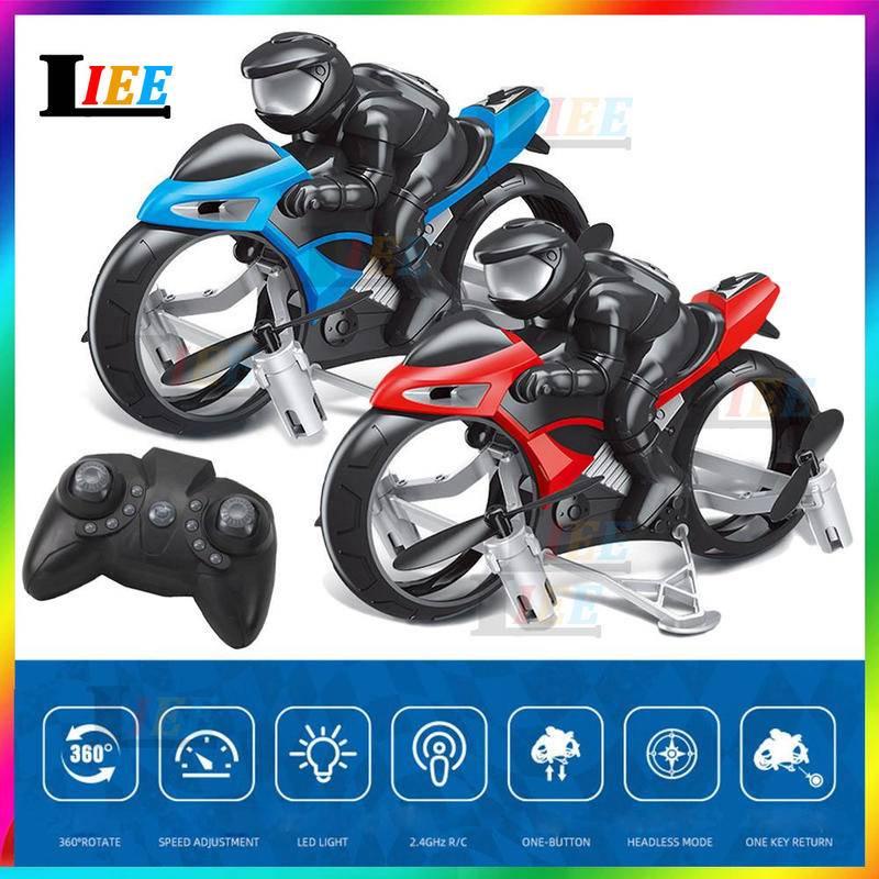 Rc Stunt Motorcycle Plane Drone 2 In 1 Land Air 4ghz Flying Off Road