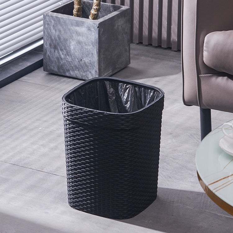 Household imitation rattan trash can Dustbin 14L Rubbish Bin
