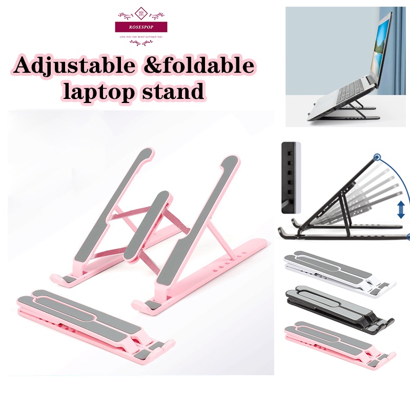 adjustable foldable laptop stand pink Portable Ergonomic Notebook Stand