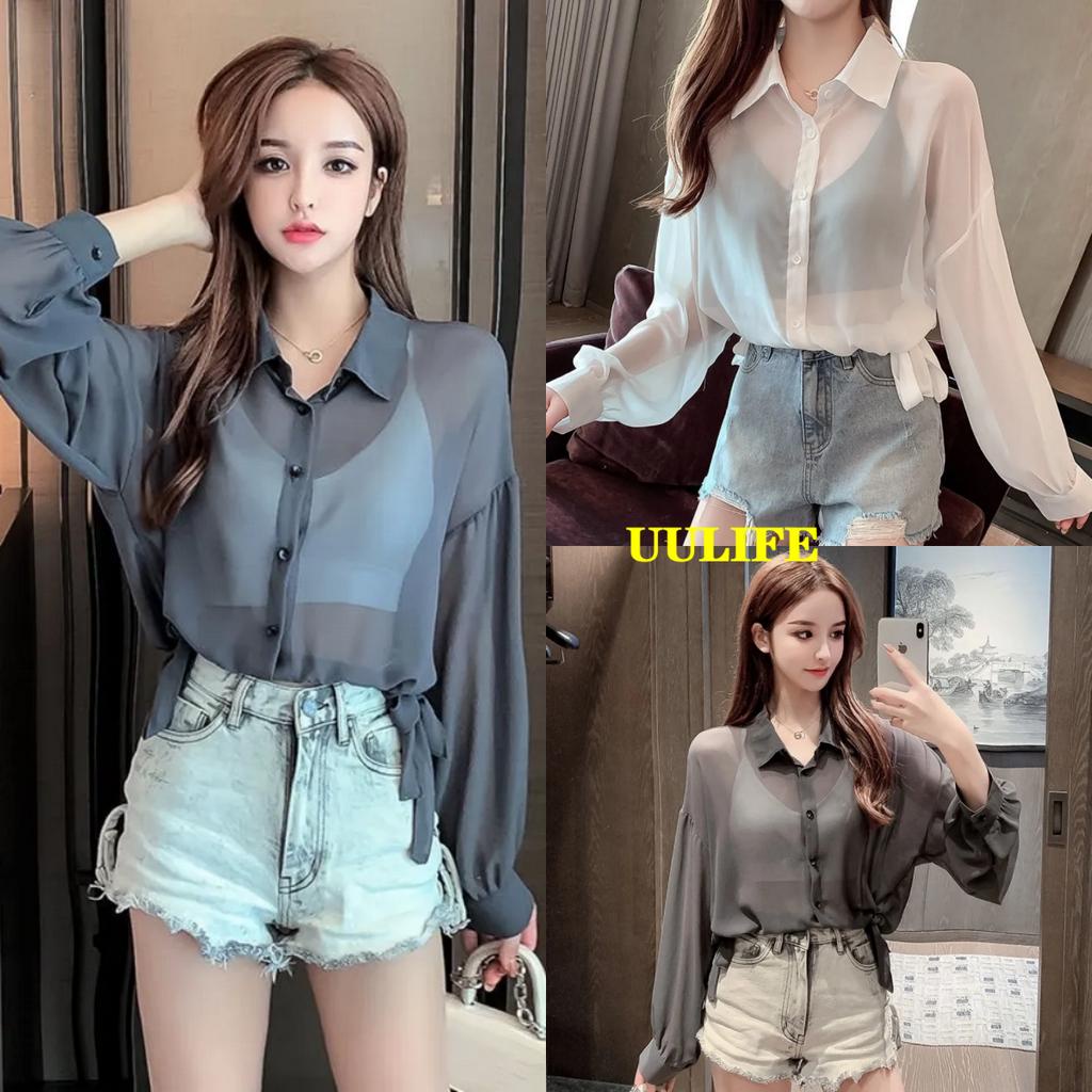 6326 Women's Sunscreen Shirt / Drawstring Sunscreen / Laceup Sunscreen