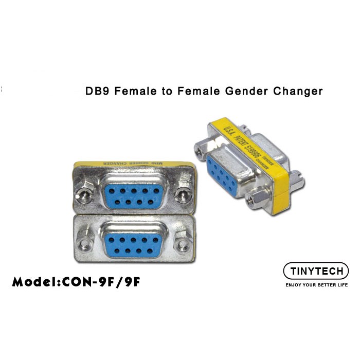 9 PIN Female to Female Gender Changer Converter DB9 Serial Adapter