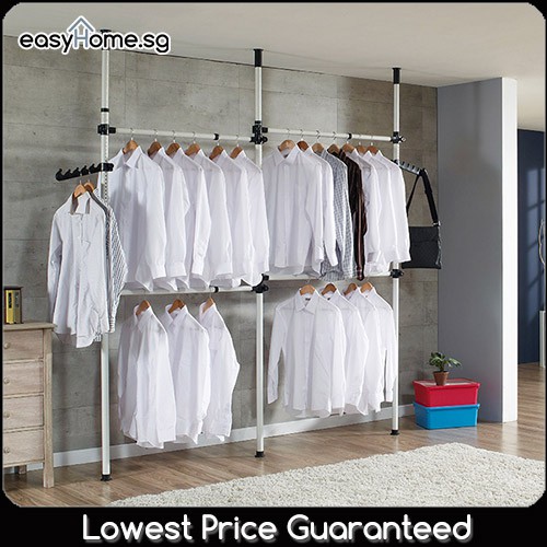Easyhome.sg 3804 Korean Standing Pole Clothes Rack Open Concept