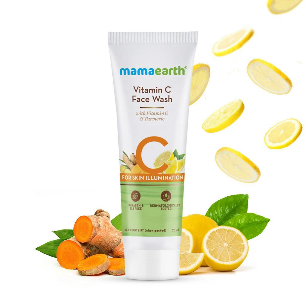 Mamaearth Vitamin C Face Wash TRIAL 20ml with Vitamin C and Turmeric