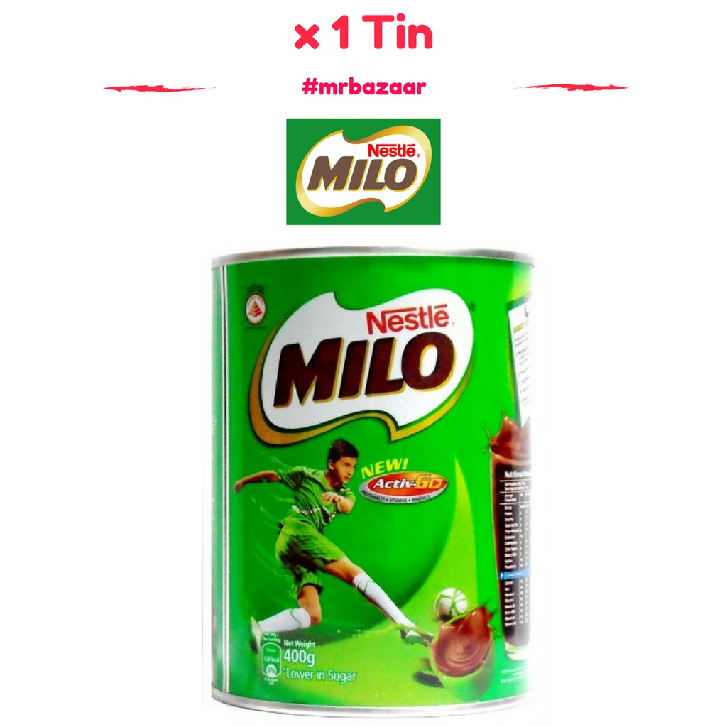 Milo Powder (400g) x 1 Tin (Healthier Choice) Chocolate Malt (Energy