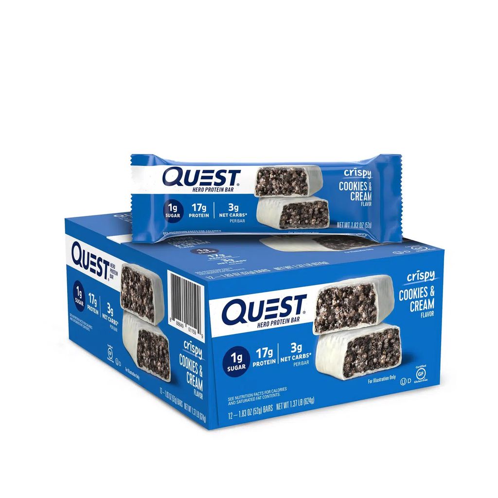 Quest Hero Protein Bar (12 x 60g) Cookies and Cream Shopee Singapore
