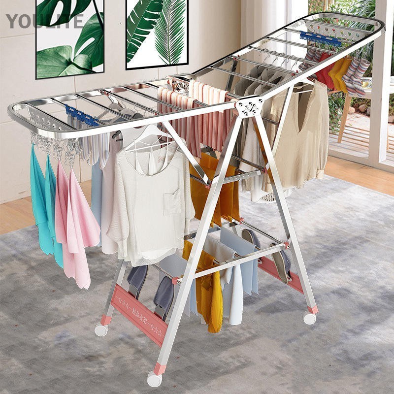YOULITE Extendable Clothes Laundry Drying Rack Strong Stainless Steel