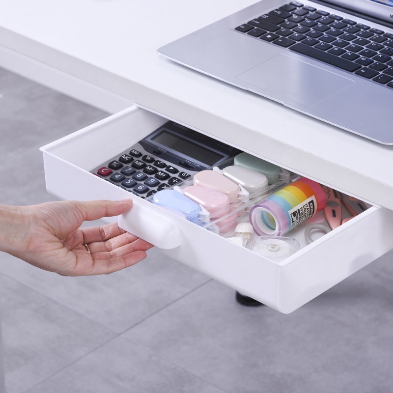 underDesk Drawer Storage Box Hidden Office Table Bottom Drawer