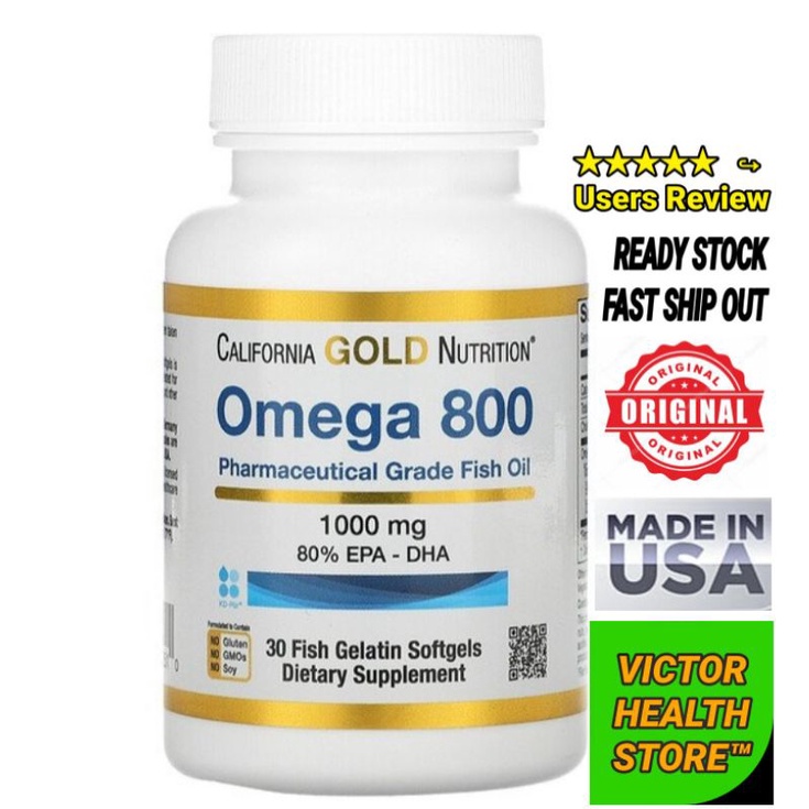 Omega 800 Fish Oil, 80 EPA/DHA, Triglyceride Form, 1000 mg, 30 Fish Gelatin Softgels Shopee