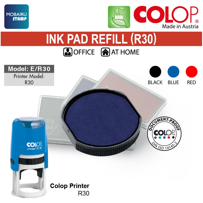 Ink Pad/Cartridges Refill for Self Inking Stamps COLOP Printer Round R50, R40, R30, R24 & R17