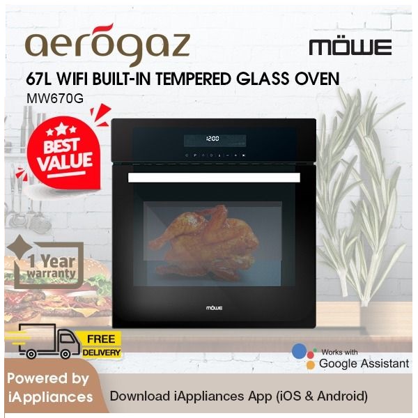 Aerogaz/Mowe 67L WiFi Builtin Tempered Glass Oven MW670G/MW670S