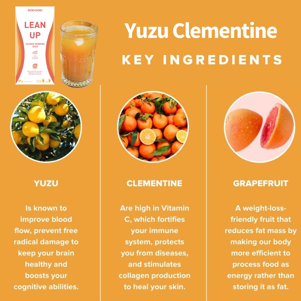 💯 Doki Doki Lean Up Calorie Burning Juice for Weight Loss 5 Flavours