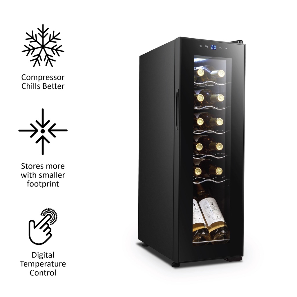 JVD Lifestyle 12 Bottle Wine Chiller, 34 litres Shopee Singapore