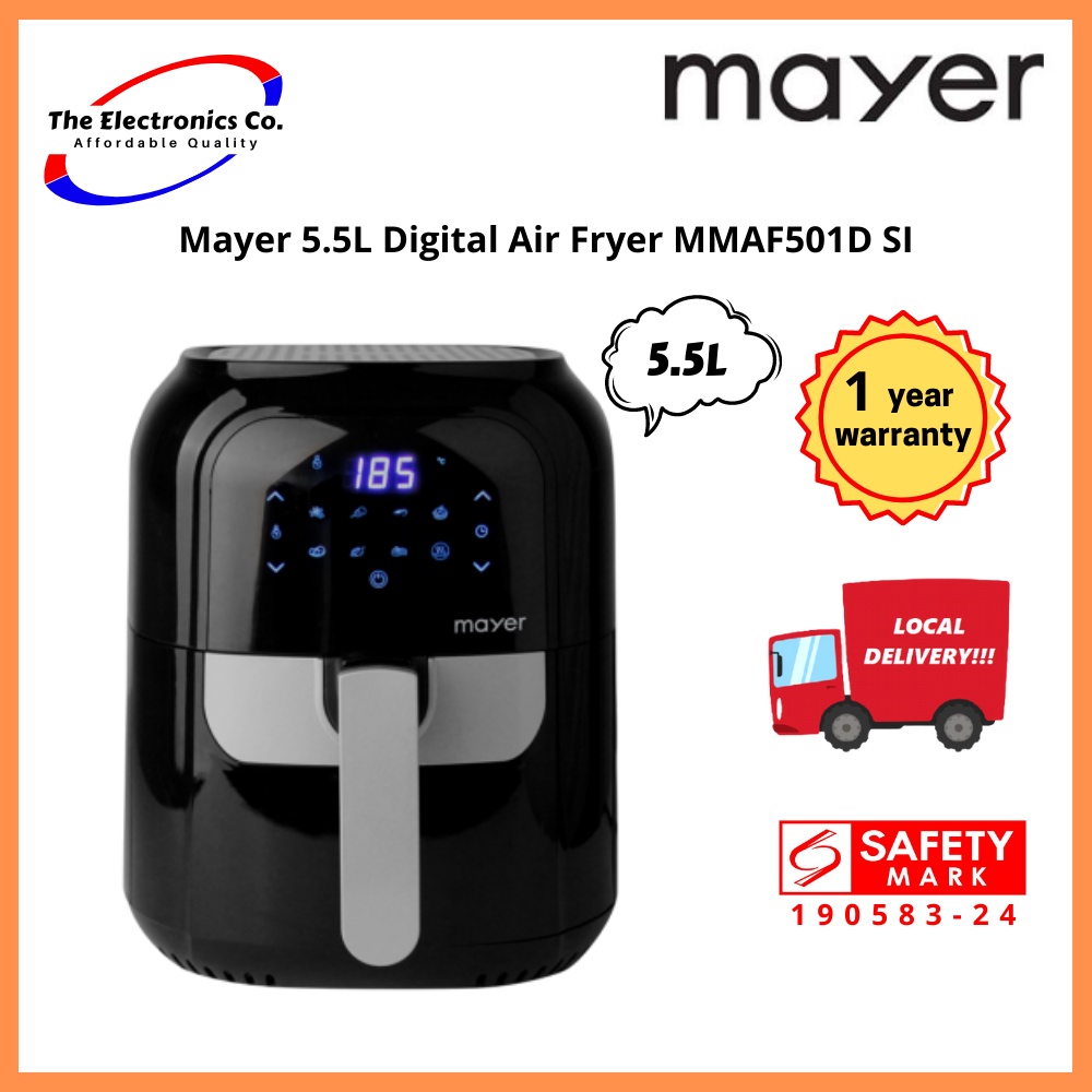 Mayer 5.5L Digital Air Fryer MMAF501D SI The Electronics Co. Shopee Singapore