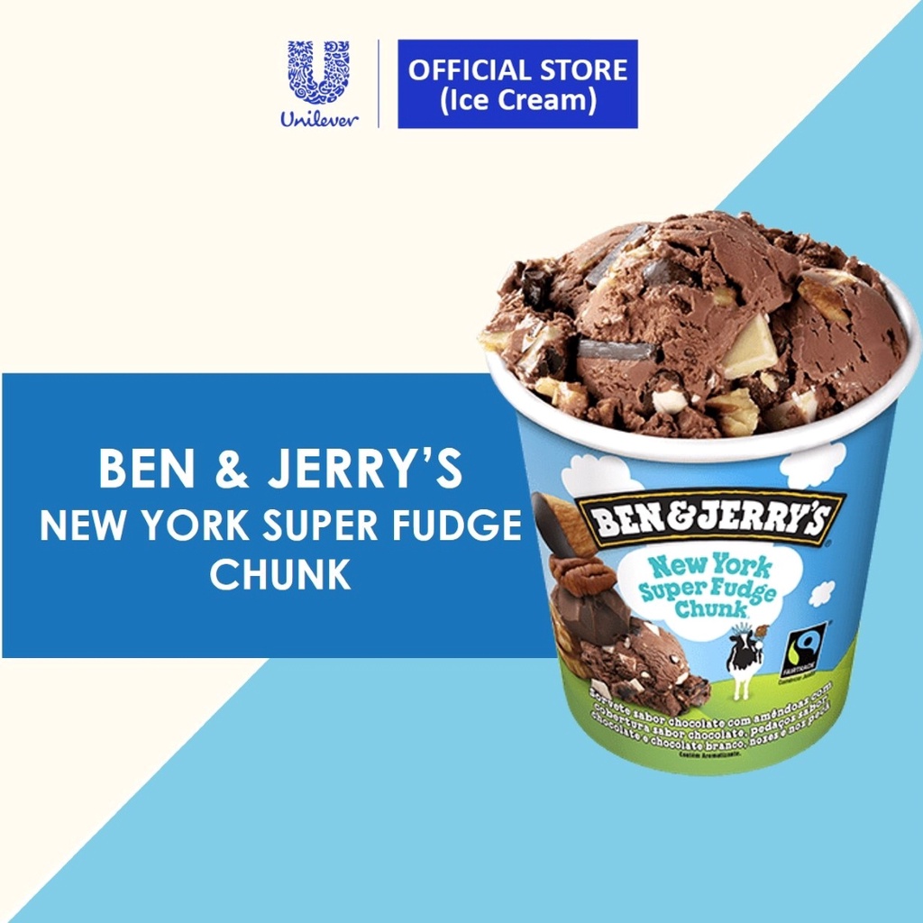 Ben & Jerry's New York Super Fudge Chunks Ice Cream pint 473ml Shopee