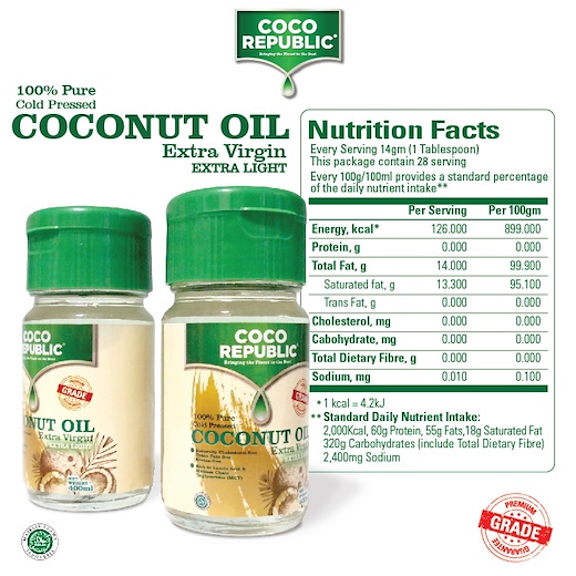 Coco Republic Extra Virgin Coconut Oil, 400 ml (Delivery within 3