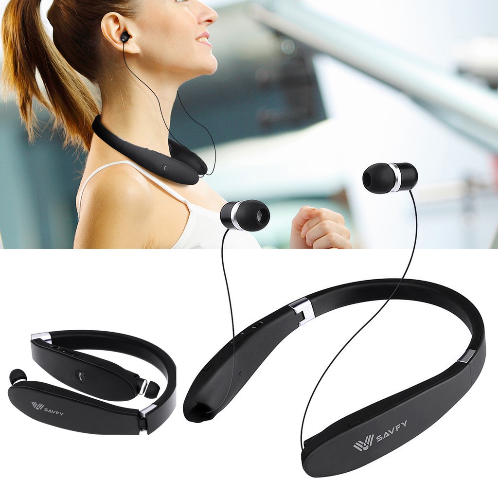 [SG Ready Stock]SAVFY Stereo Music Bluetooth Headphones Sport Wireless Headsets Foldable Earbuds