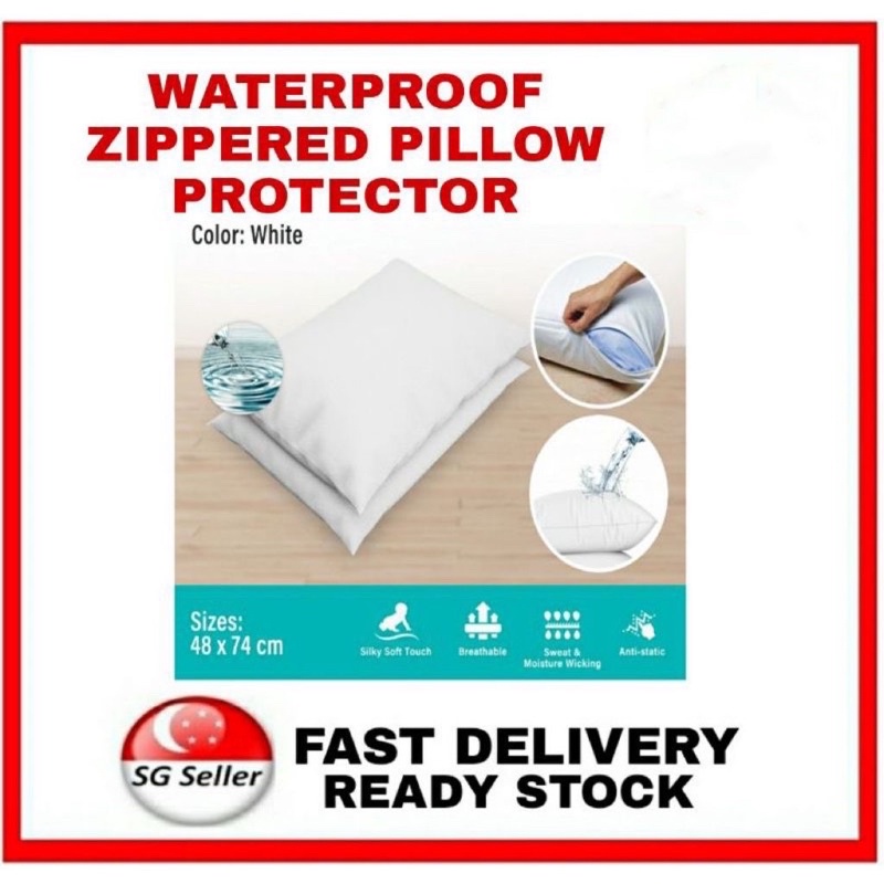 Local Seller Waterproof pillow case protector with zip Shopee Singapore