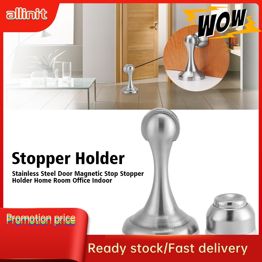 Allinit Stainless Steel Door Stop Stopper Holder Home Room