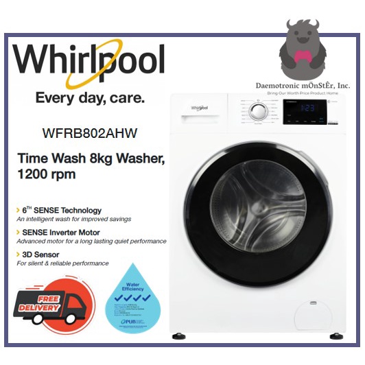 Whirlpool WFRB802AHW Front Load Washing Machine (8kg) 4 ticks Shopee