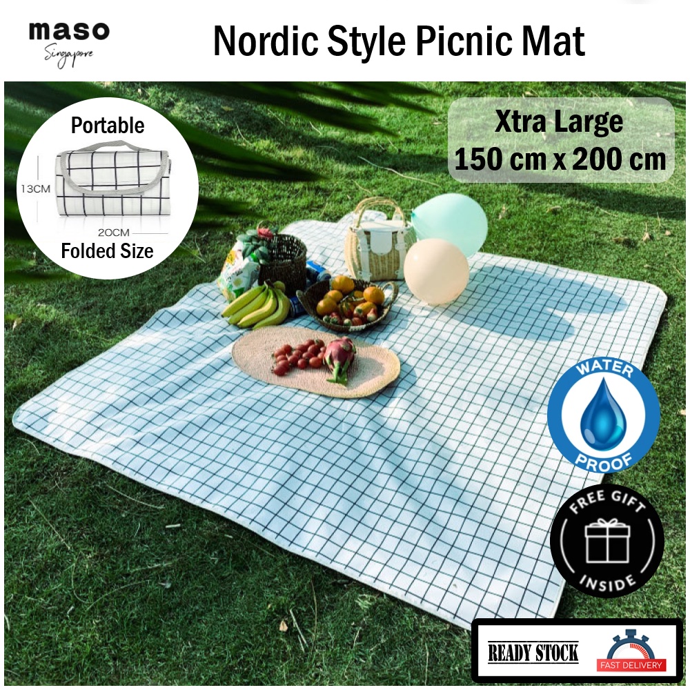[SG Seller] Picnic Mat PVC Coating/ Waterproof/ Beach Blanket/ Baby Mat