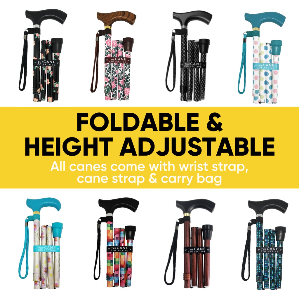 The Cane Collective Foldable Walking Canes/Sticks with Pouch for