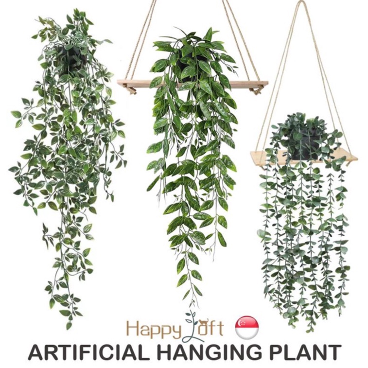 [SG SELLER] Artificial Hanging Plants Fake Wall Plant Potted Plants Small Faux Hanging Plants