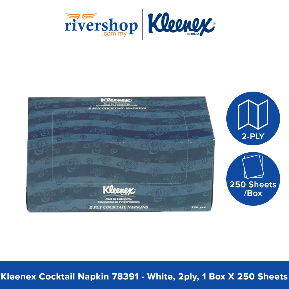 KLEENEX 78391 Cocktail Napkin 2Ply (Plain) QFold x 250sheets / box