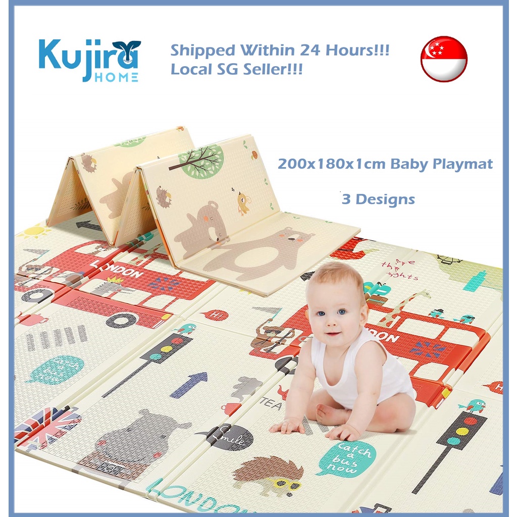 Kujira Homes [200x180x1cm] Baby XPE Mat Thick Foldable Playmat Floor