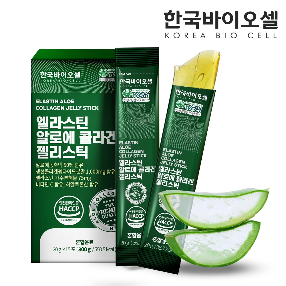 [KOREA BIO CELL] Elastin Aloe Collagen Jelly Stick 1 set (20g x 15