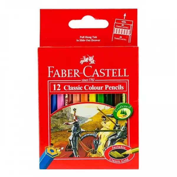 FABER CASTELL Classic Color Pencils Set of 12 (Short, Coloured, Bright