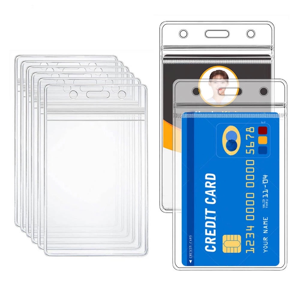 Transparent Plastic ID Card Holder / Clear Waterproof Card Bag/ Work